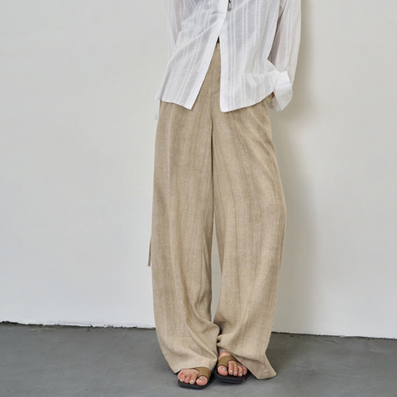 ハイウエストワイドリラックスロングパンツ PT3405