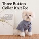 即納【SSFW】Three Button Collar Knit Tee《Blue》