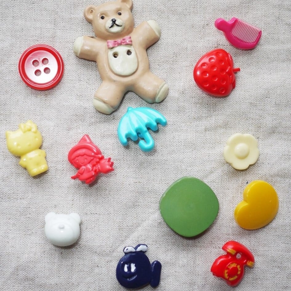 キッズボタン プラボタン レトロボタン13P ヴィンテージ