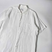 フランス製 リネン100% agnes b. HOMME アニエスベーオム 半袖シャツ 42/ホワイト メンズ