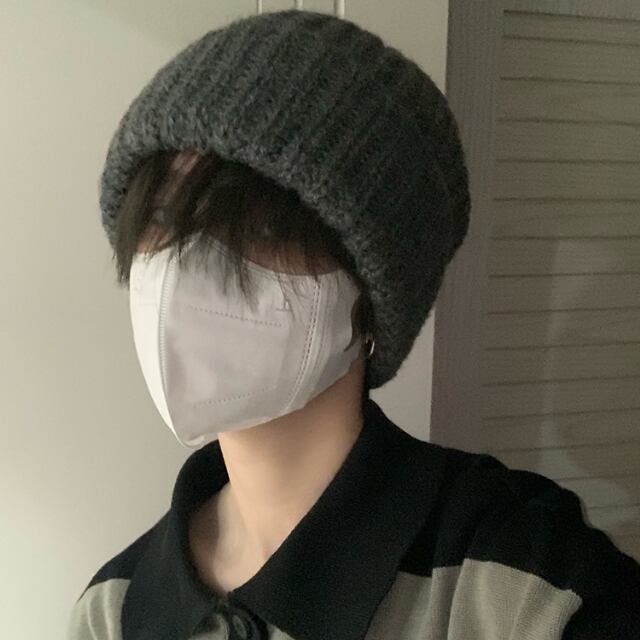 【予約販売】ニット帽 ワッチ ロールアップ メンズ ざっくり編み ストリート アウトドア シンプル カジュアル 防寒 ブラック/ホワイト/ブラウン/グレー ダンス ヒップホップ こなれ感 お洒落 韓国 トレンド