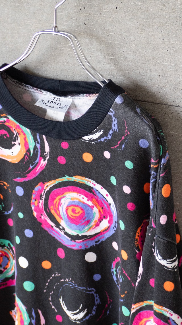 "T.D.sport" 1980s Psychedelic art sweat