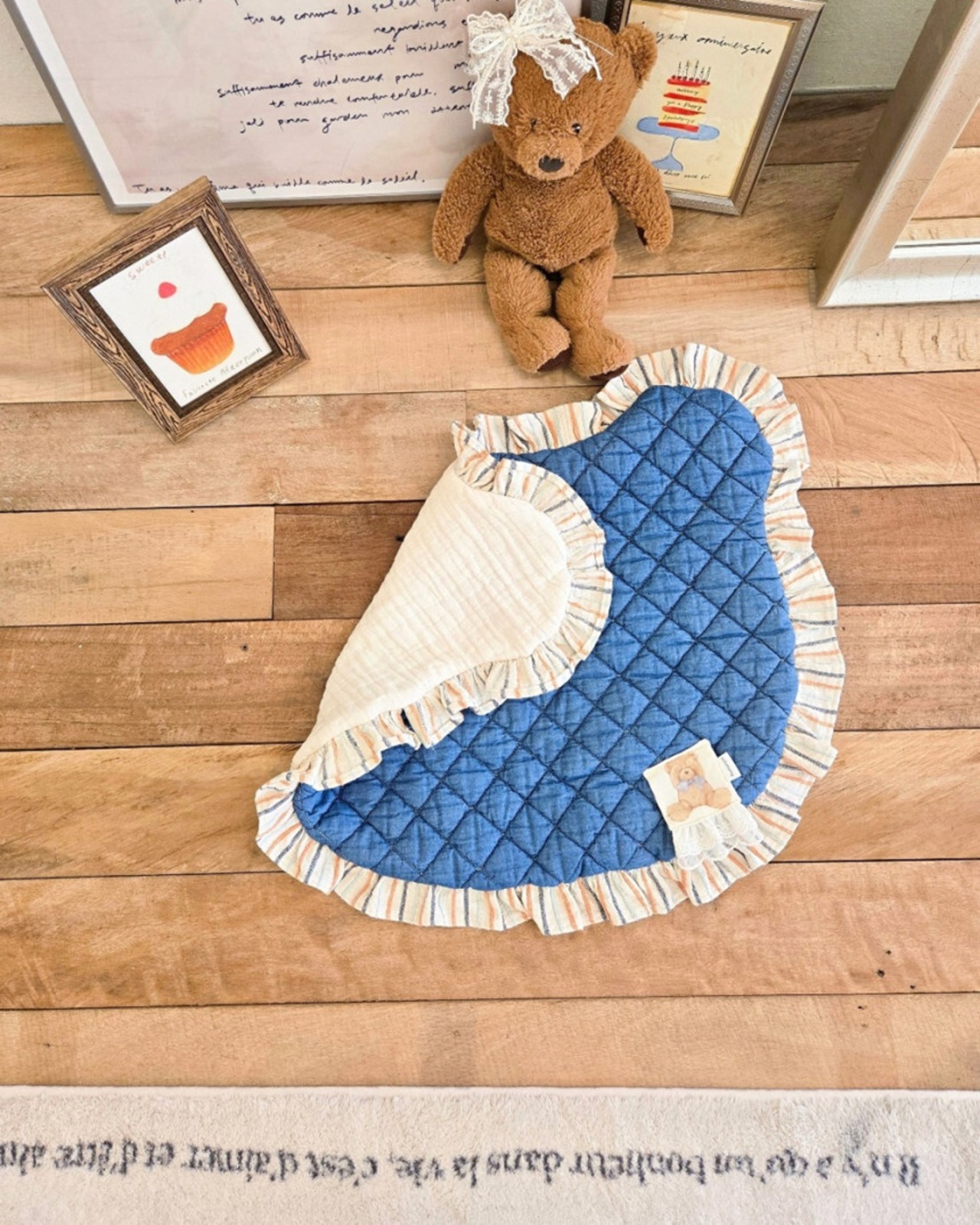 予約  【pecoramou select】Teddy bear denim  mat