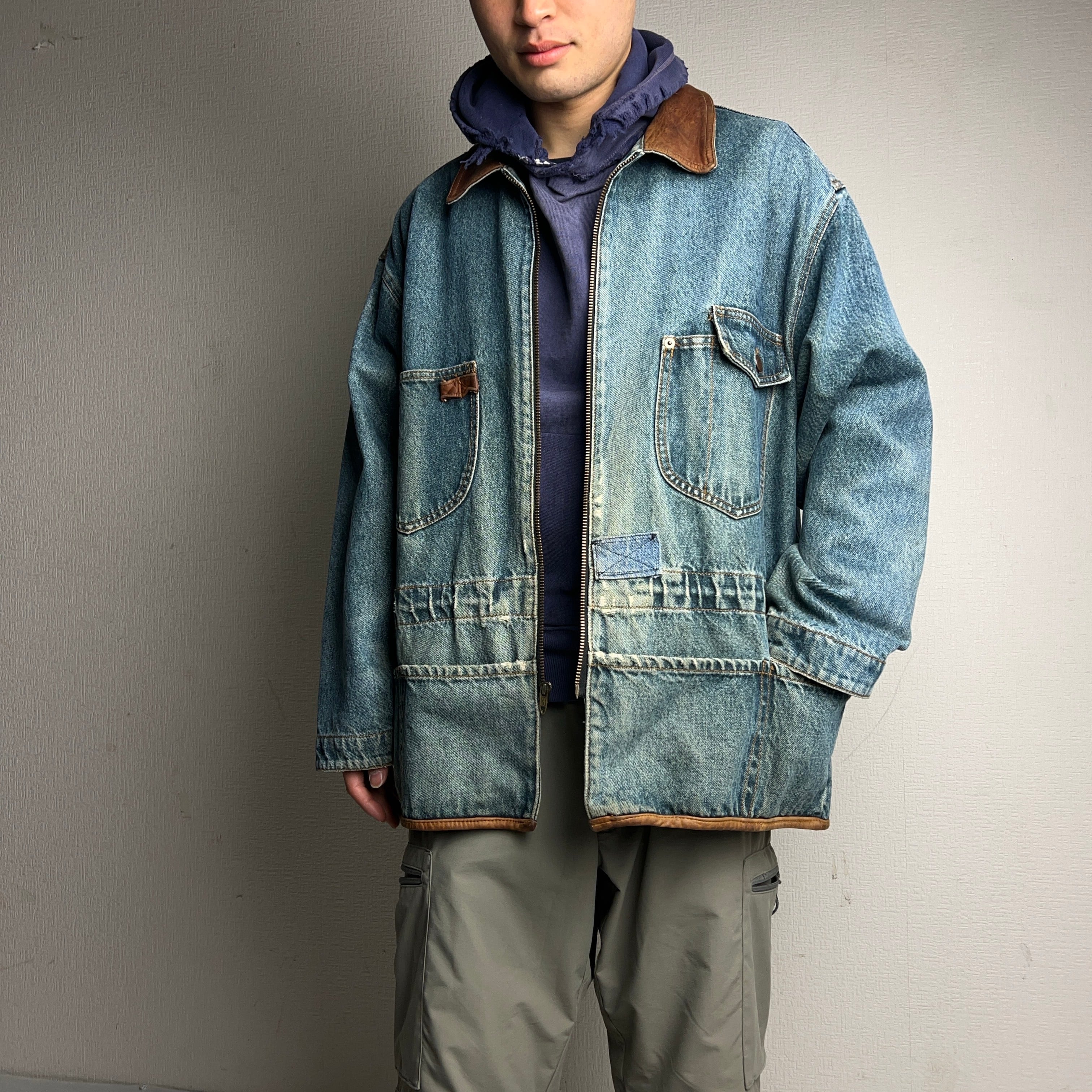80's~90's Eddie Bauer Denim×Leather Jacket 80年代 90年代 エディ
