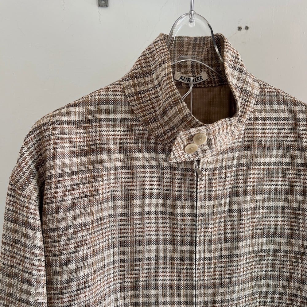 AURALEE/オーラリー・SILK LINEN NEP CHECK ZIP BLOUSON | a flat shop