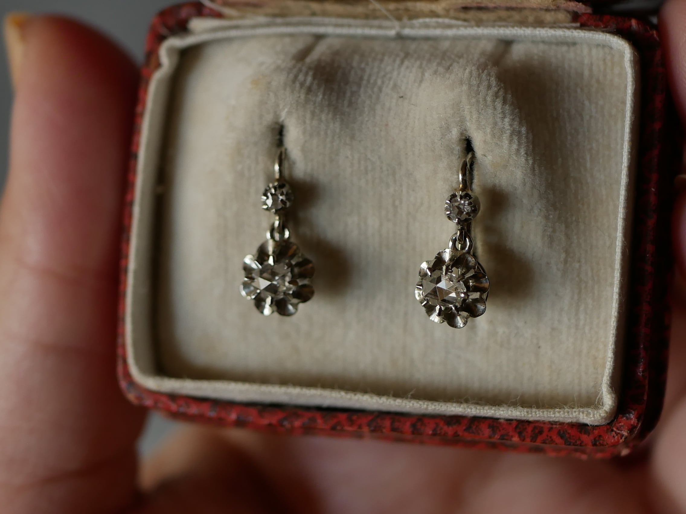 フランスアンティーク　18K　ピアス　ドルムーズ/ルビーダイヤサファイア fit=scale-down,w=1200