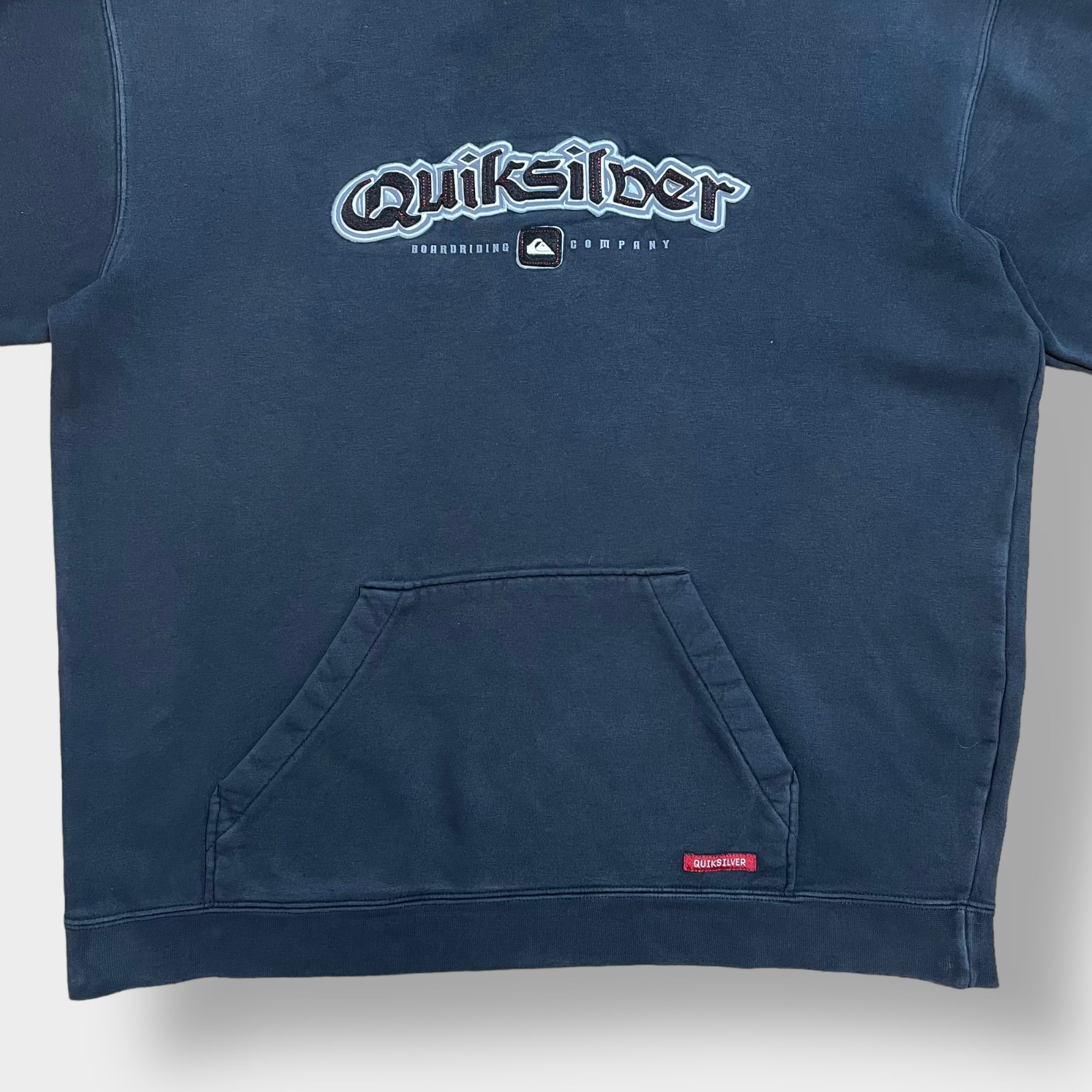 Quiksilver】パーカー プルオーバー 刺繍 ラバー ロゴ フーディー ...