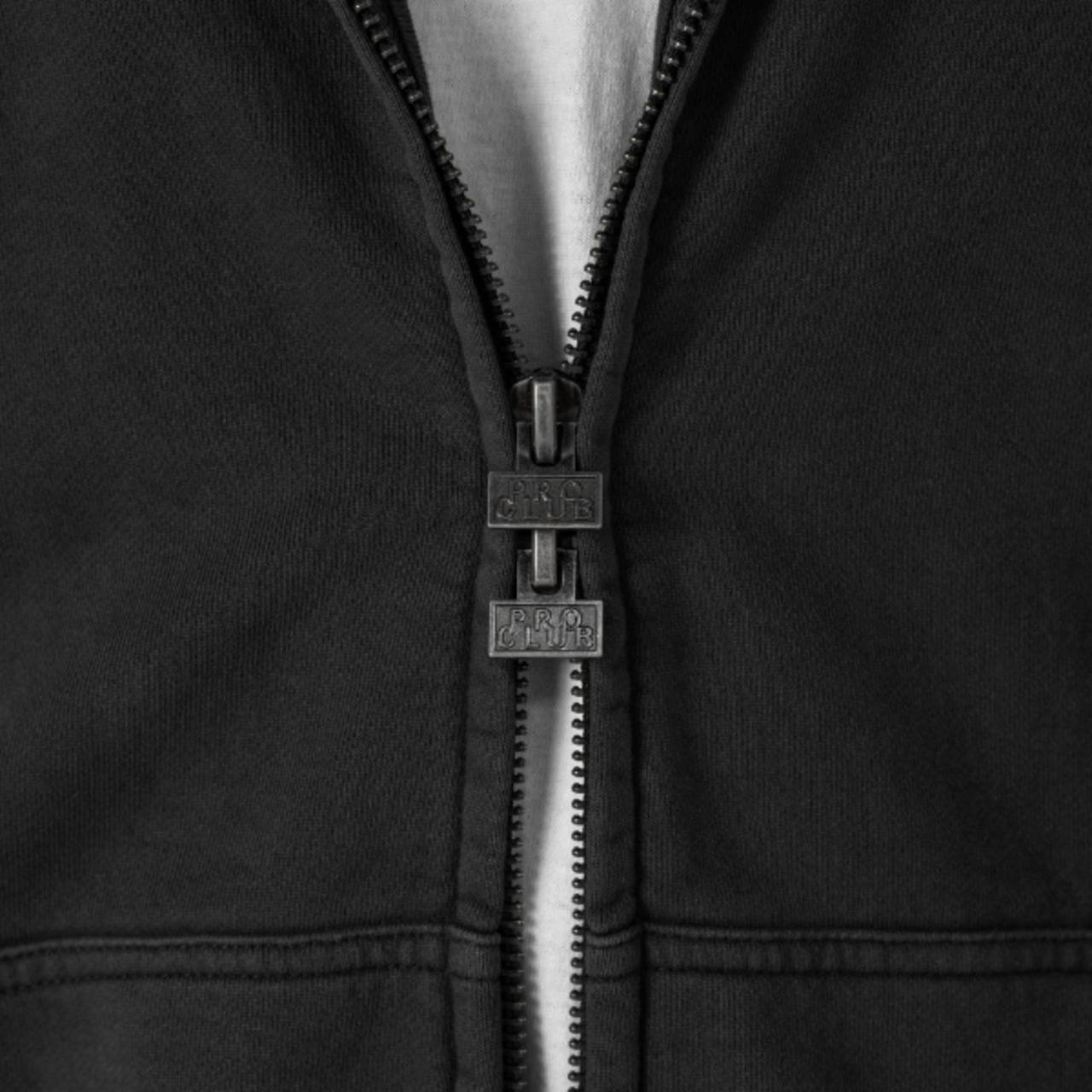 PRO CLUB / プロクラブ「Heavy Weight Vintage Wash Zip Foodie Black」 - 4