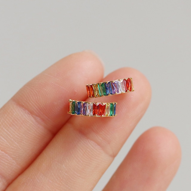 rainbow mini ring  pierce / レインボーミニリングピアス