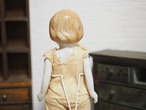 古い日本製ビスクドール 山城柳平商店 薄オレンジ服 画像12