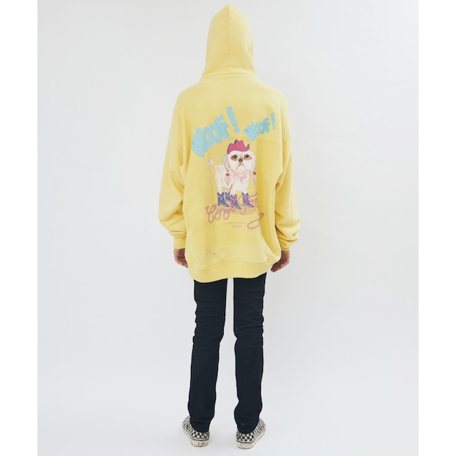 COOL T.M  OVERSIZED HOODIE DOG WESTERN  YELLOW