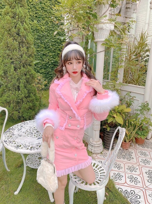 ☆【セットアップ】ピンク スーツ アウター ジャケット スカート