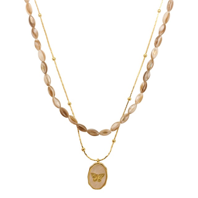 Somedayif天然シェルOR蝶々ネックレス 2s