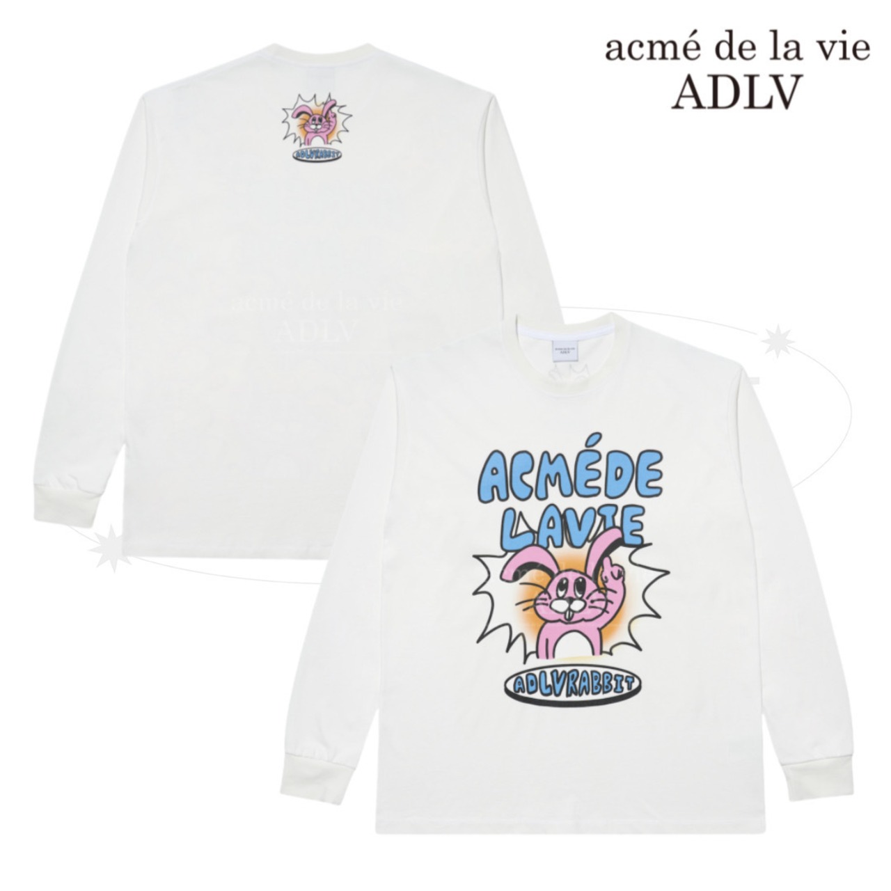 【acme de la vie】PINK RABBIT LS T-SHIRT