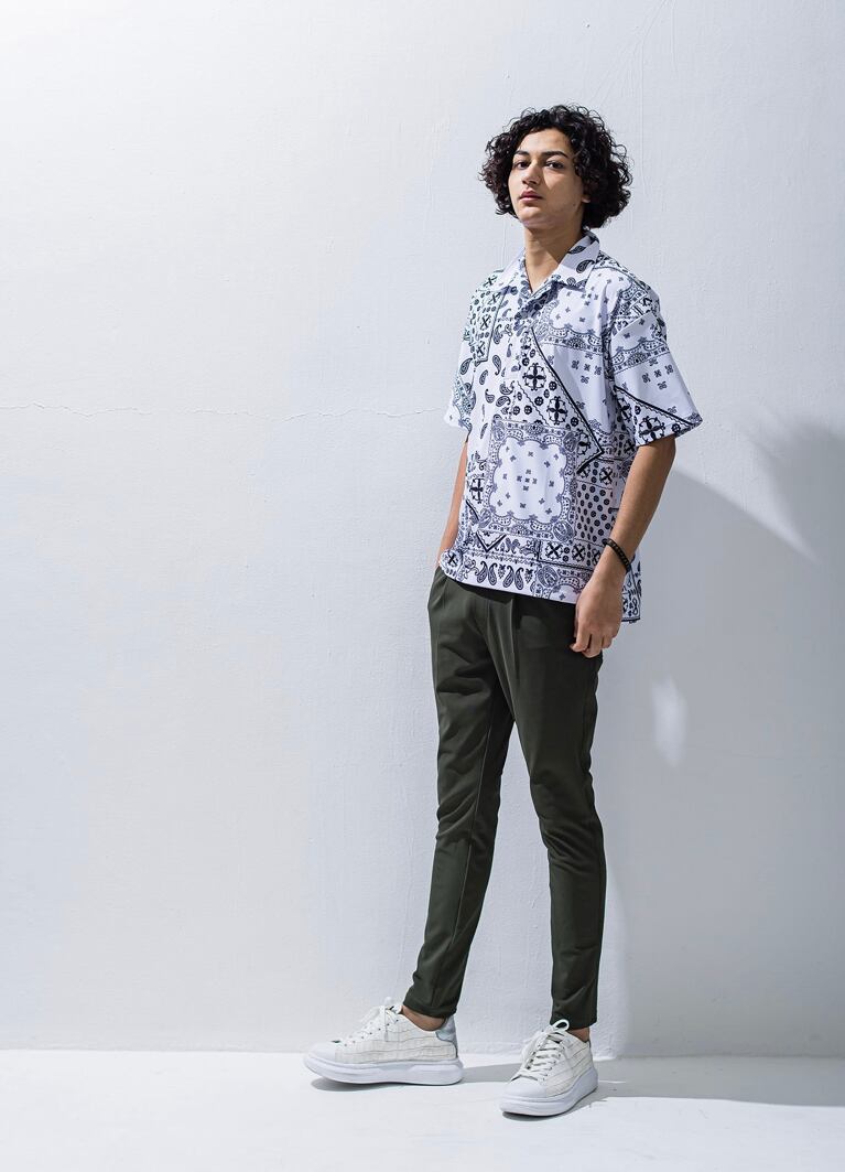 RESOUND CLOTHING / RUSH OVER POLO BANDANA WH / オーバーサイズ