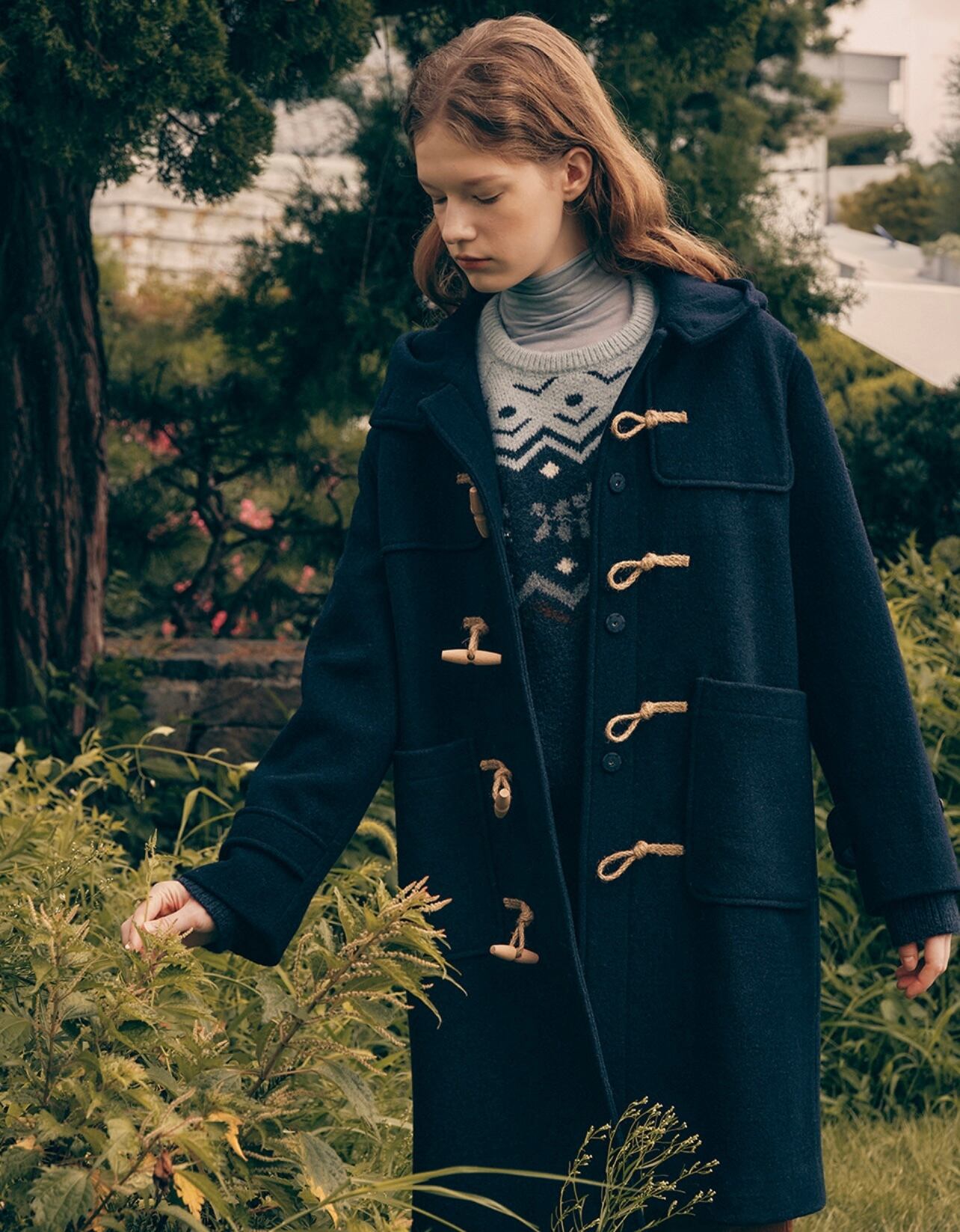 ROLAROLA] HOOD DUFFLE LONG COAT NAVY 正規品 韓国ブランド 韓国通販