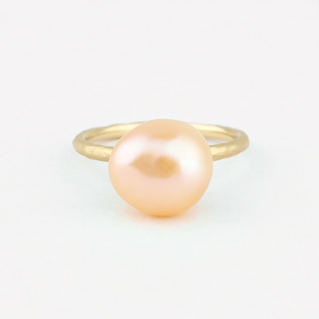 Natural color pearl  ring 〈apricot〉