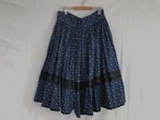 HUNGARY 1920~1940’s antique gather indigo wrap skirt