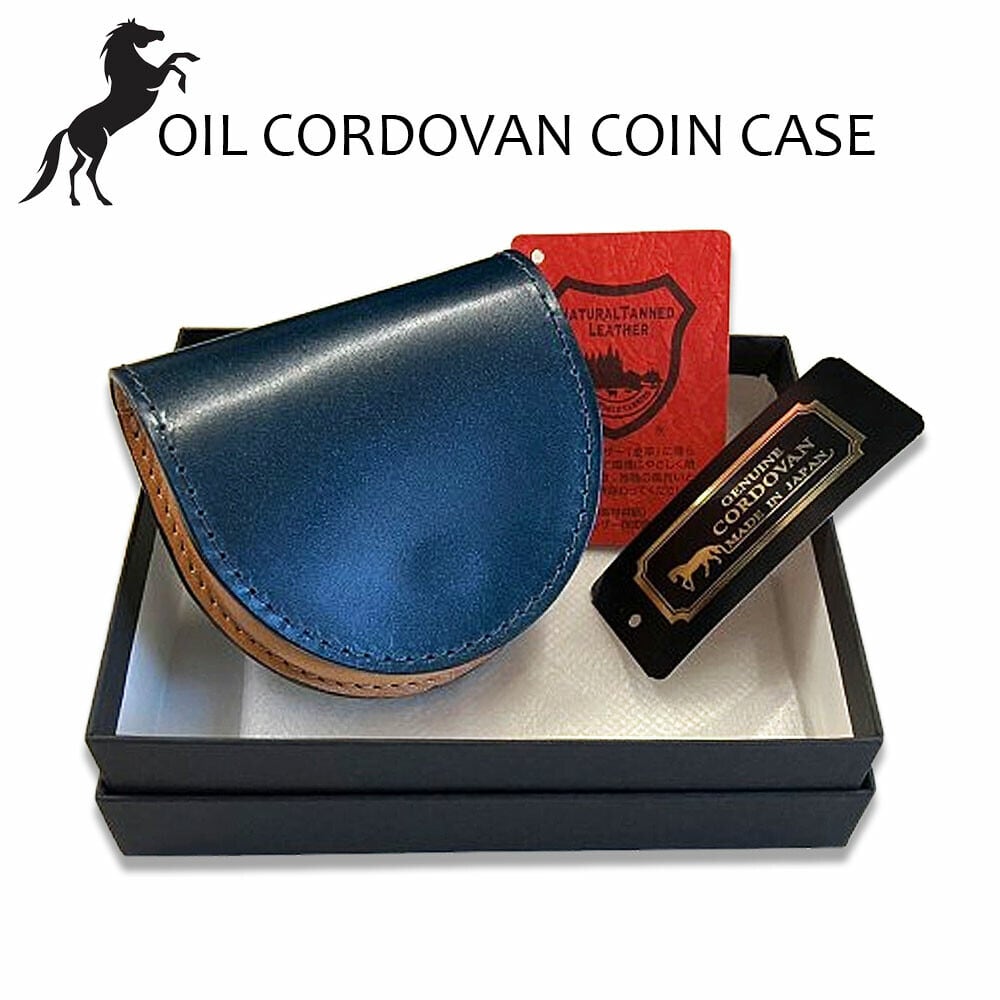 新喜皮革】オイルコードバンラウンドファスナーショートウォレット