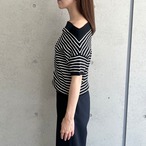 オフショルダーボーダーニット［50029］　