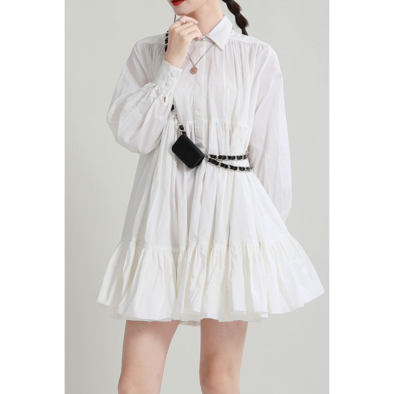 Tiered Flare Long Shirt