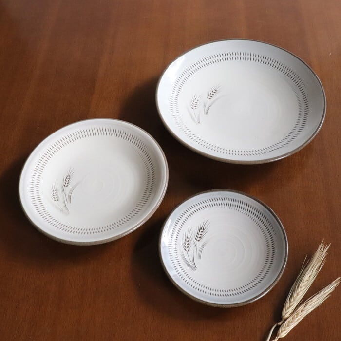 小石原焼 蔵人窯 皿22cm 麦 Koishiwara-yaki Plate 22cm #123 | 和食器