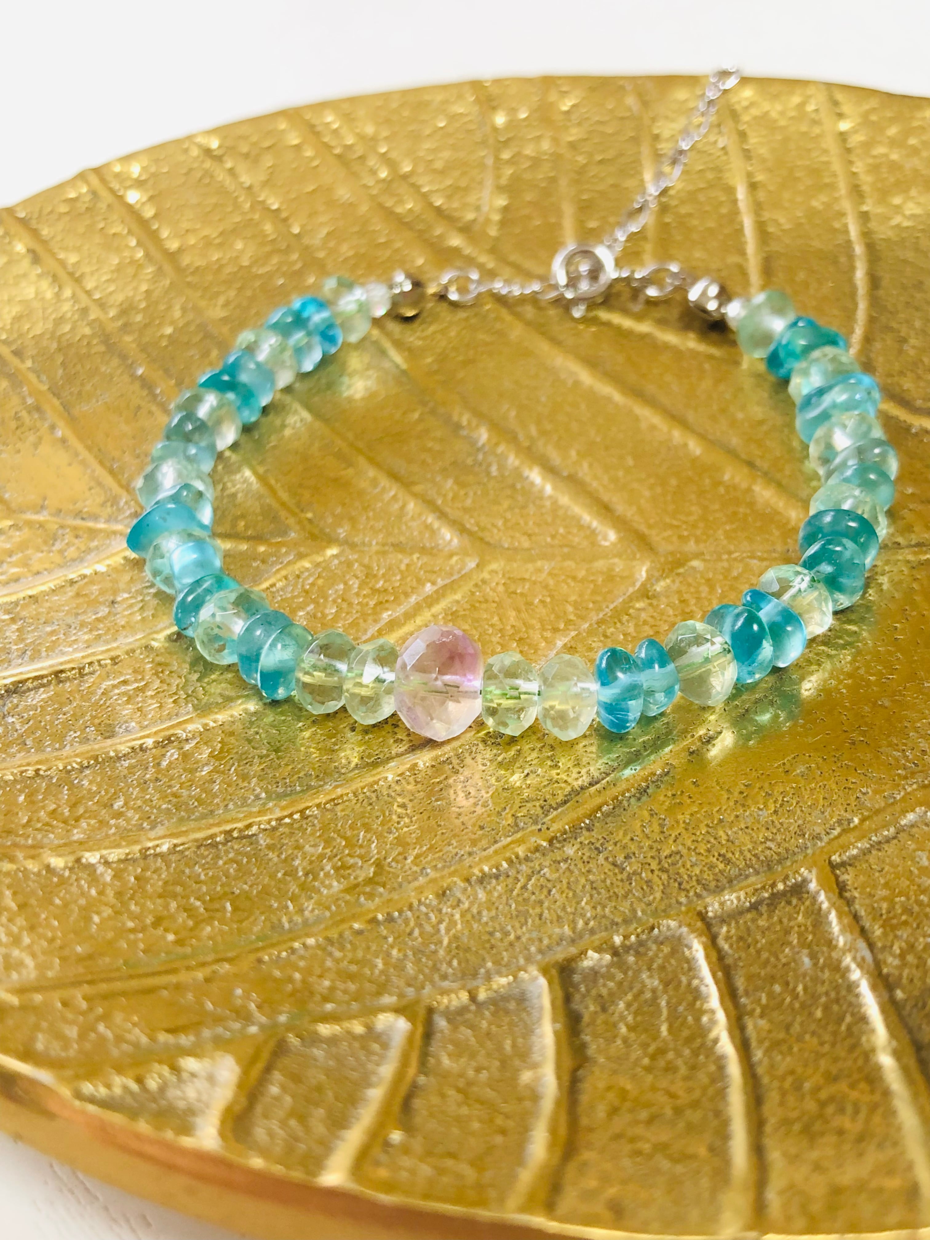 【夏色ブレスレット】デュモルティエライトの爽やかブレス°・*:.。. 夏色ブレスレット】デュモルティエライトの爽やかブレス°・*:.。.