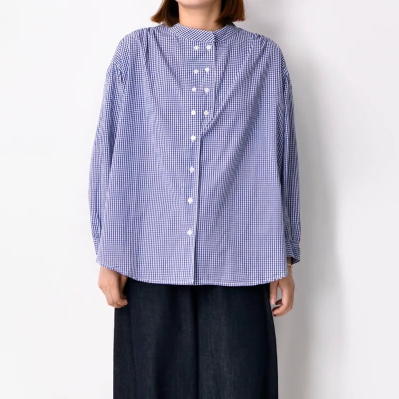 チェック柄ダブルボタンオーバーサイズシャツ M1050