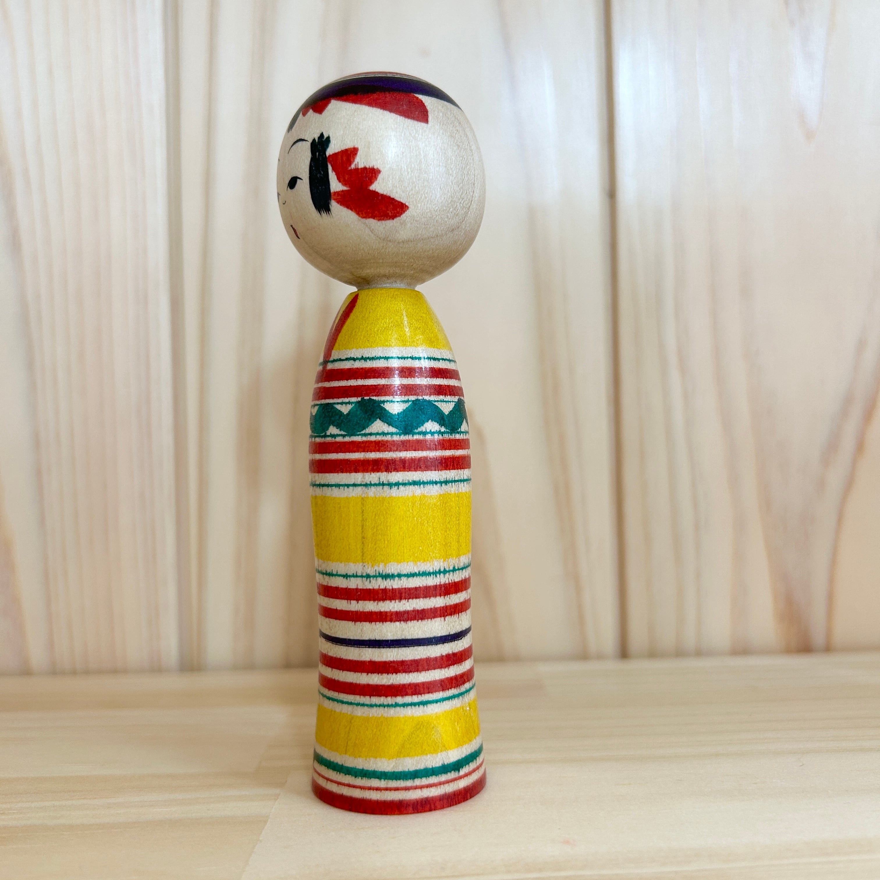 池内潮音工人：弥治郎系】こけし ろくろ 裾広がり：12cm N10SI-236