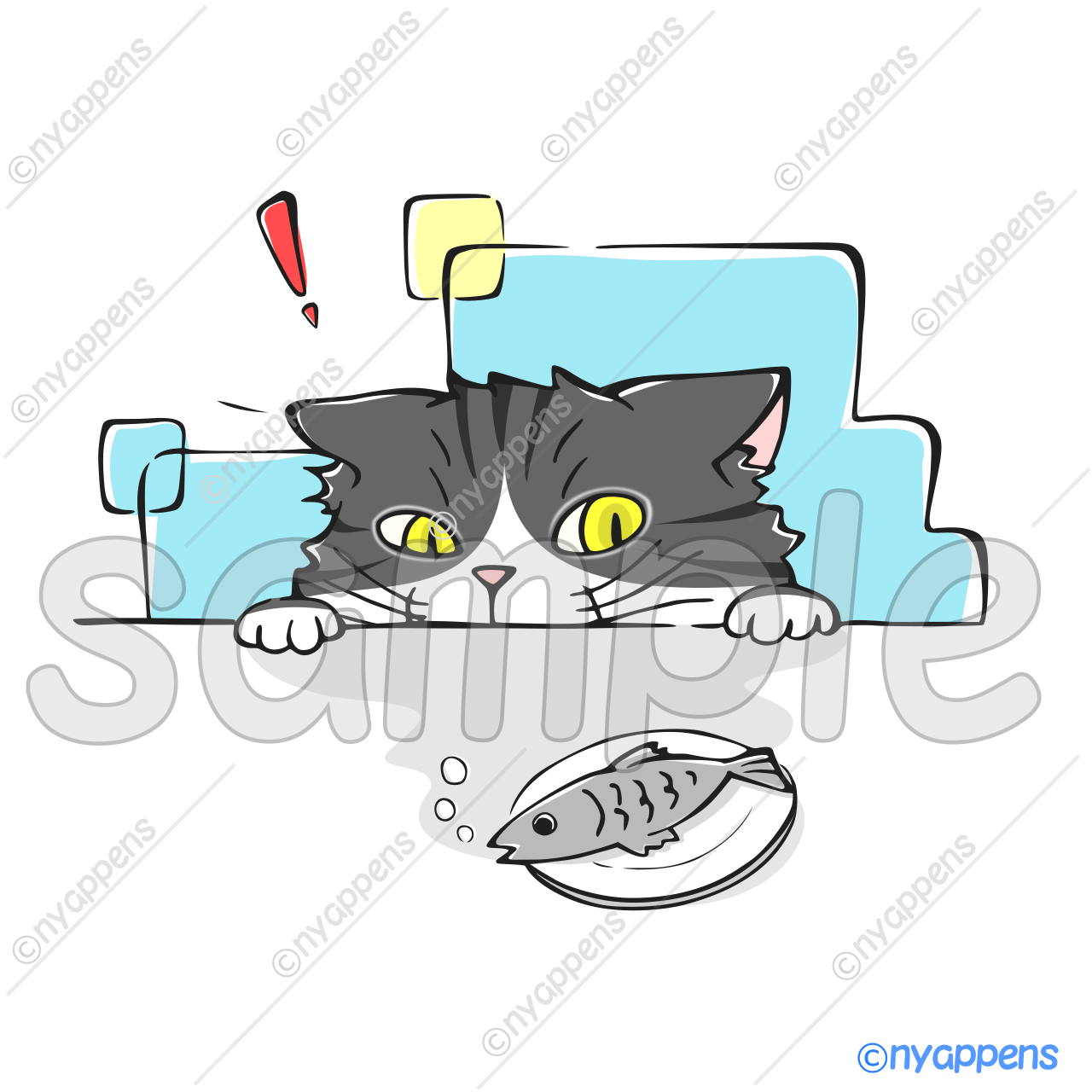 【商用利用OK】手書き猫イラスト<S18>おっ!?