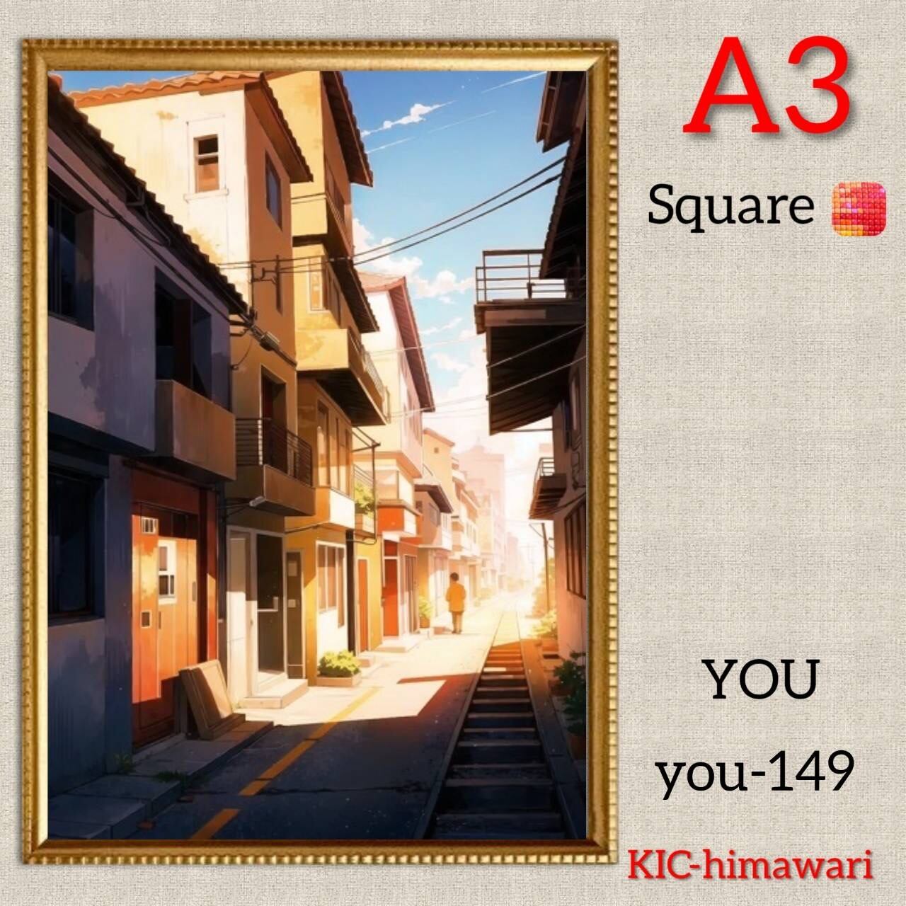 Ⓜ️　ダイヤモンドアート　A3 4点 A3サイズ 四角ビーズ【hana-086】ダイヤモンドアート | KIC