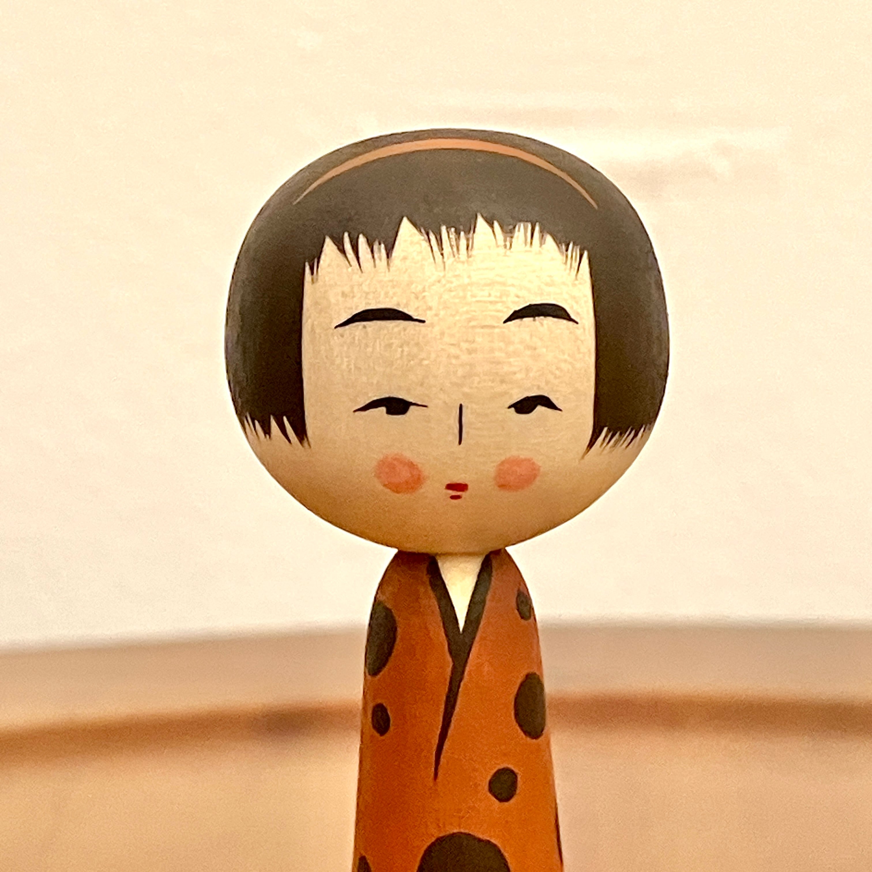 鈴木明工人：作並系】1.6寸 キャンディさん こけし（茶）：5㎝ N6AS