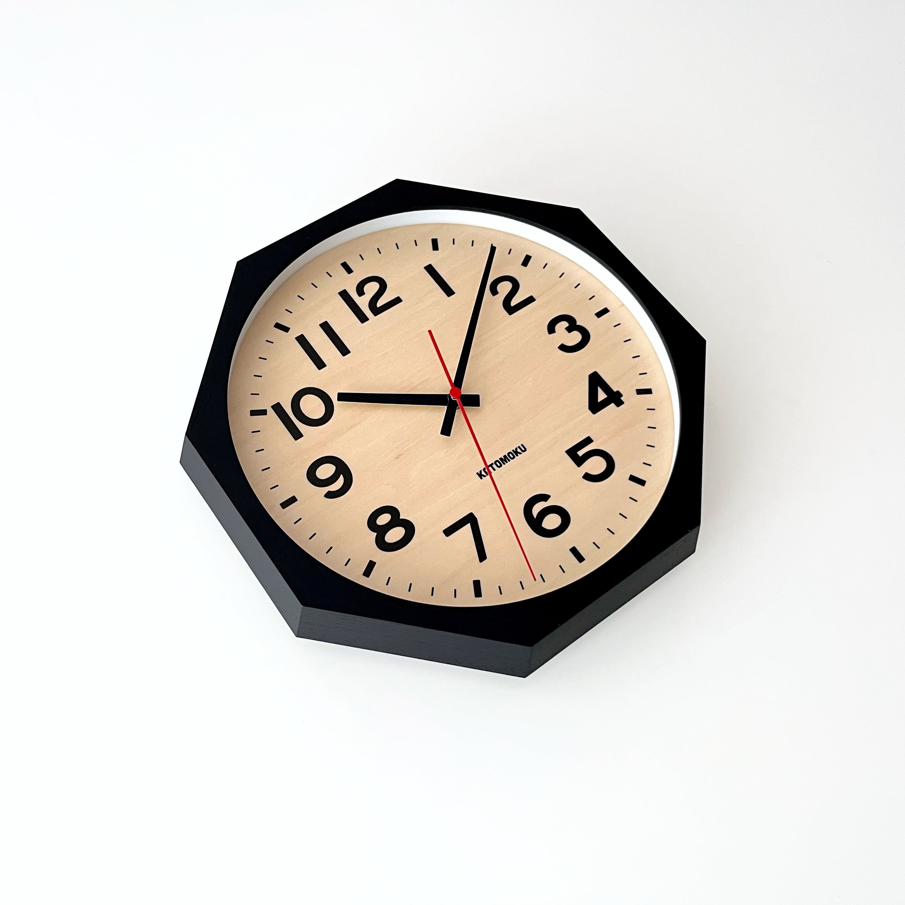 KATOMOKU muku clock 15 八角形 ブラック km-107BK8 掛け時計 | 加藤