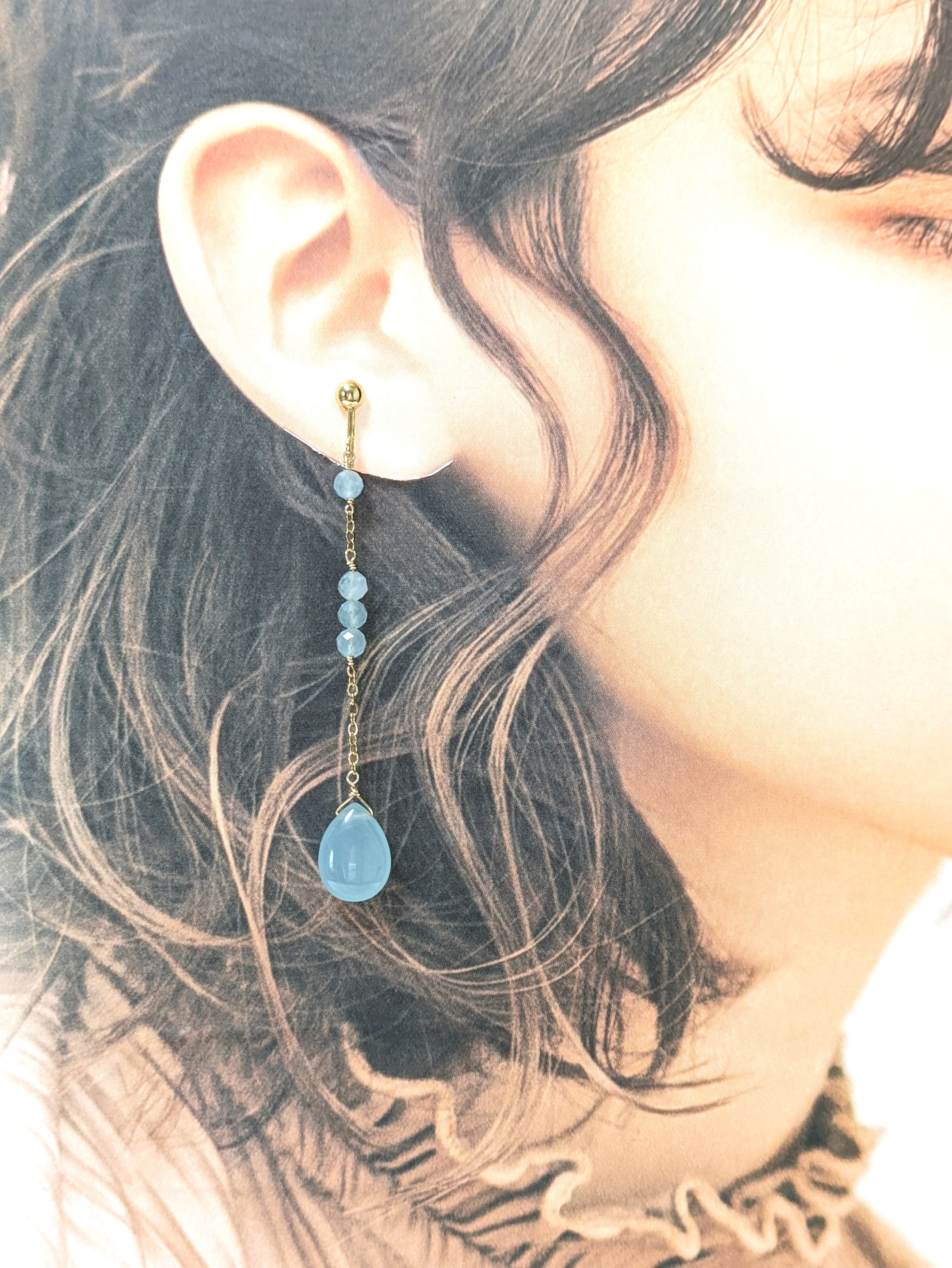 天然石☆マグマアゲート×ロンギド産ルビーのピアス14kgf ラウンド