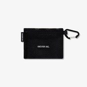 【 ANCHOR INC. 】BOLD LOGO MINI MESH POUCH WITH CARABINER