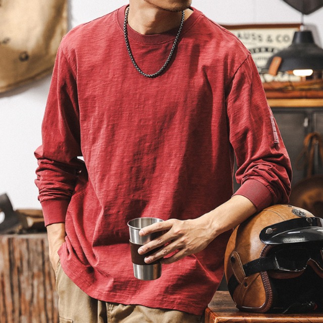 Sleeve tag vintage long t shirt ( 2color )