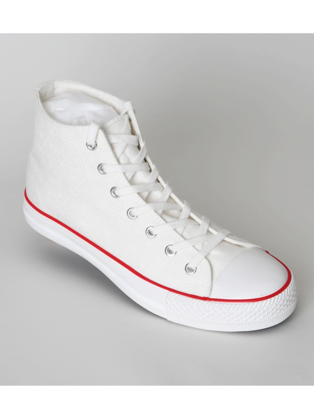 Canvas High Top Sneakers - White