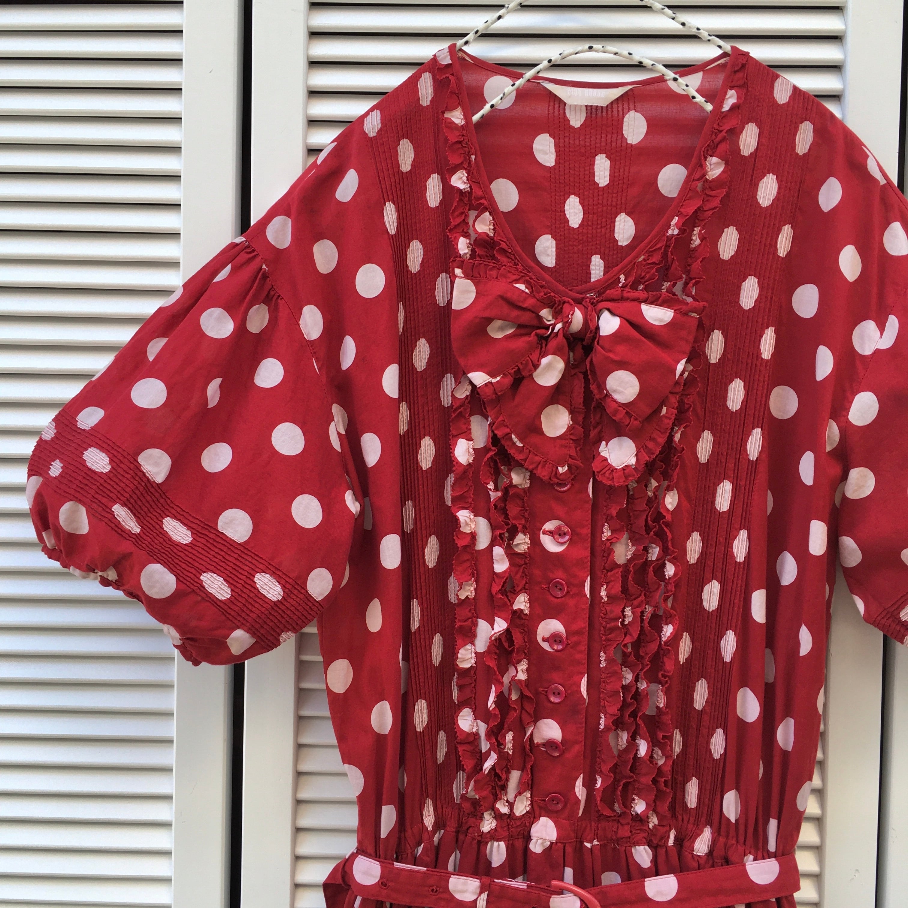 6/10まで special price】 PINK HOUSE dot ribbon dress〈レトロ古着 ...