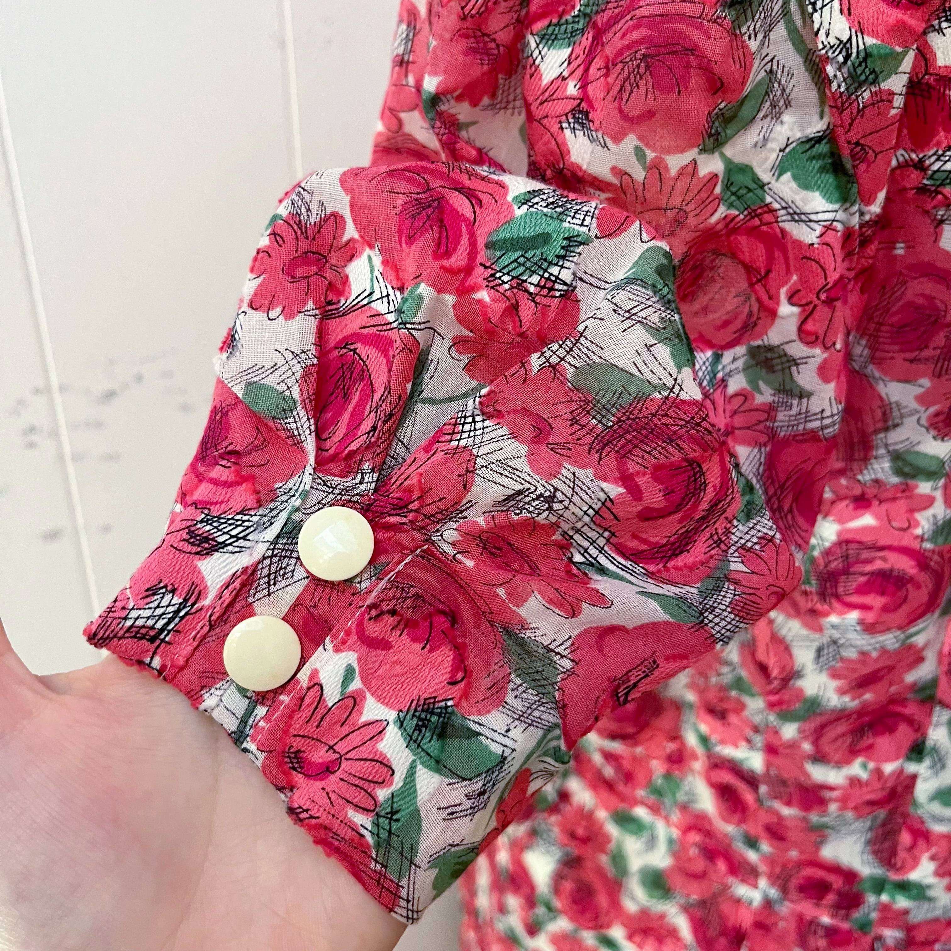 ROBERTA / pink rose garden one-piece