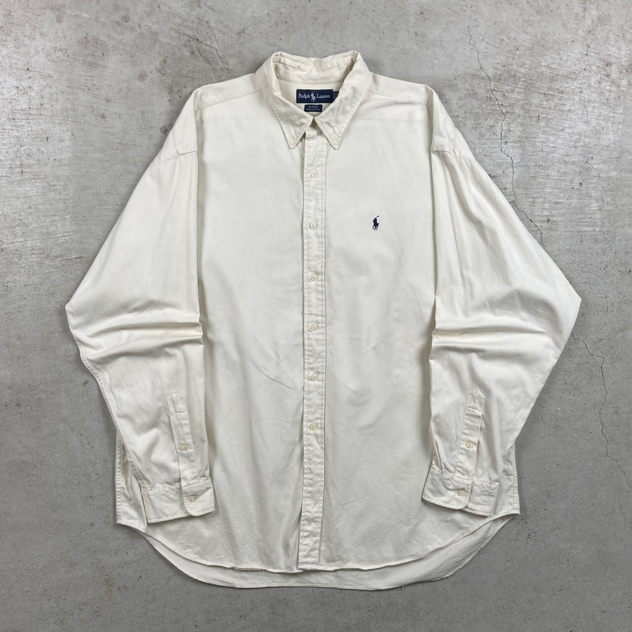 未使用品 ラルフローレン チノシャツ BLAIRE ＢＤシャツ M ホワイト 90年代 Ralph Lauren ラルフローレン コットンツイルシャツ BLAIRE