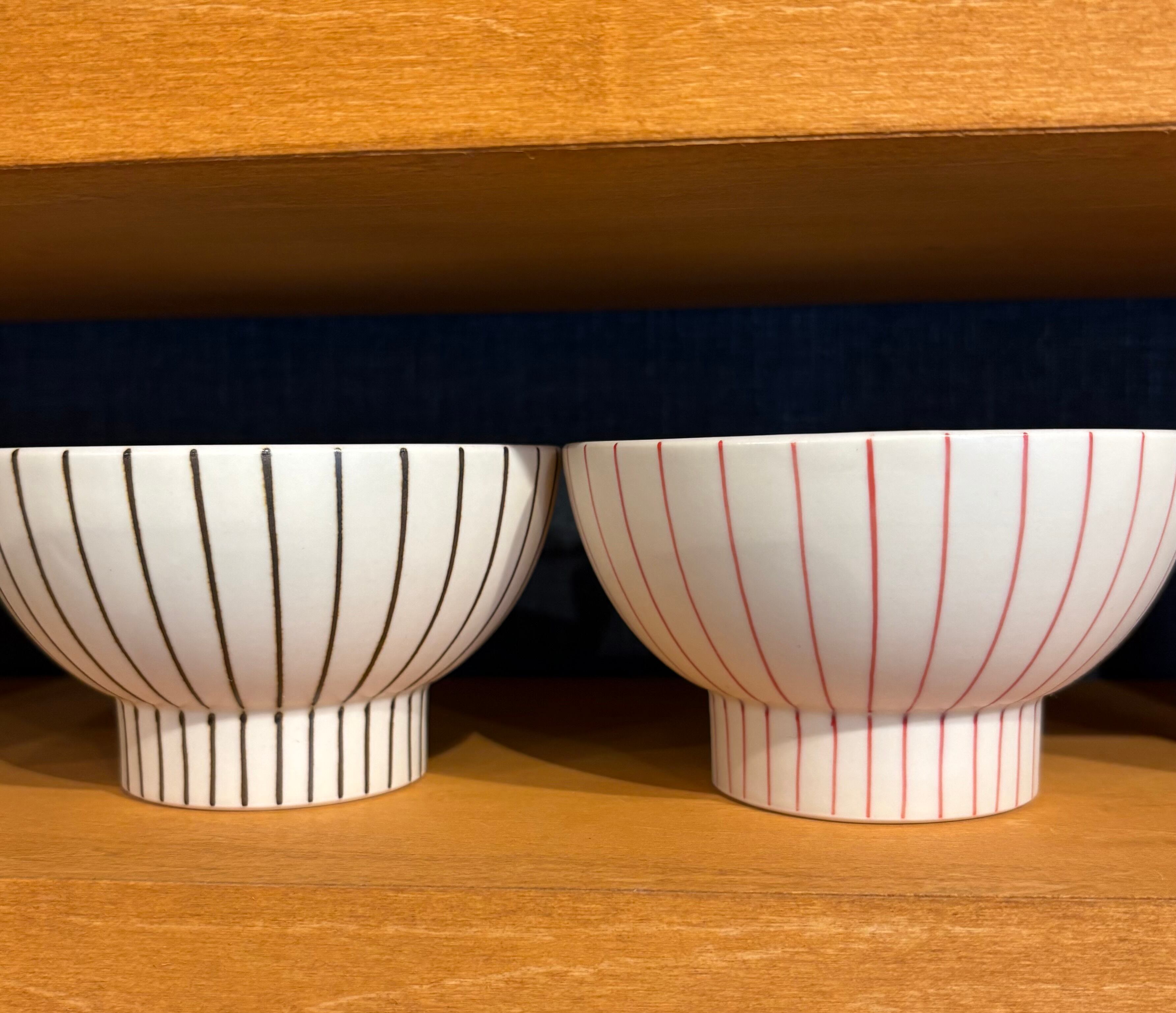 縦ストライプ 茶碗小 十草 すこし屋 砥部焼