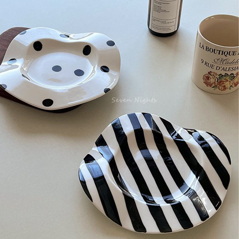 【PLATE】ドット柄ボーダー柄プレート