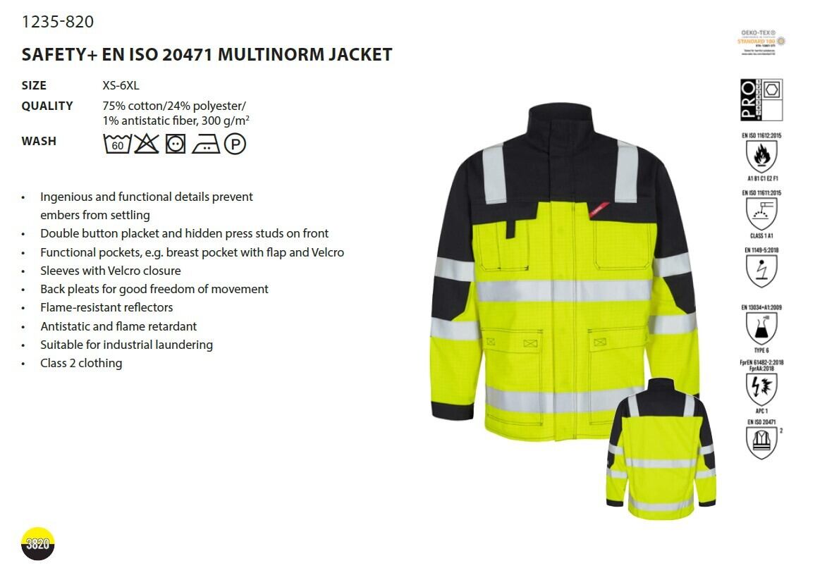 1235-820 SAFETY+ EN ISO 20471 MULTINORM JACKET