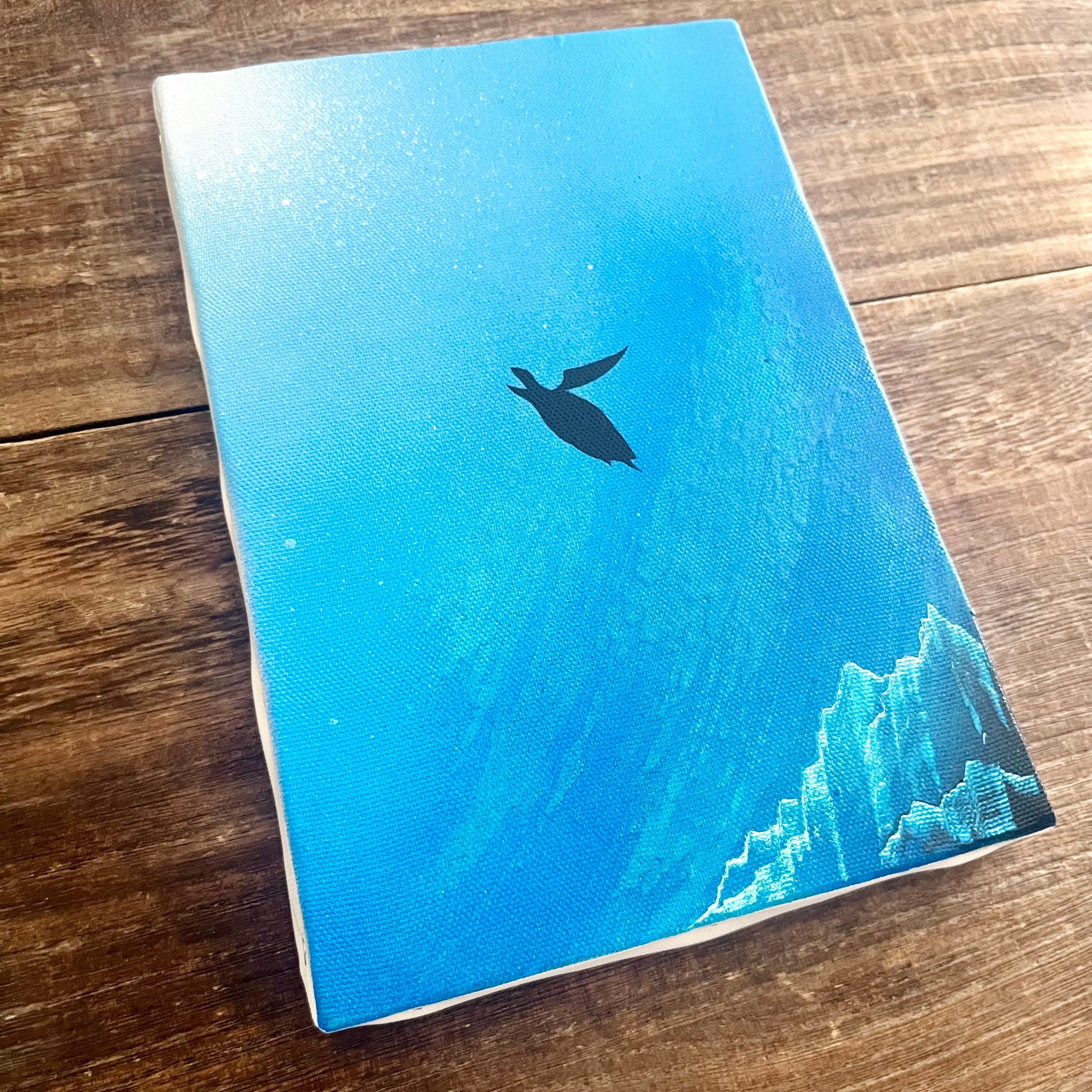 光の射す方へ」原画 海亀×海底×光 青 絵画 キャンバス 風景画 スプレー