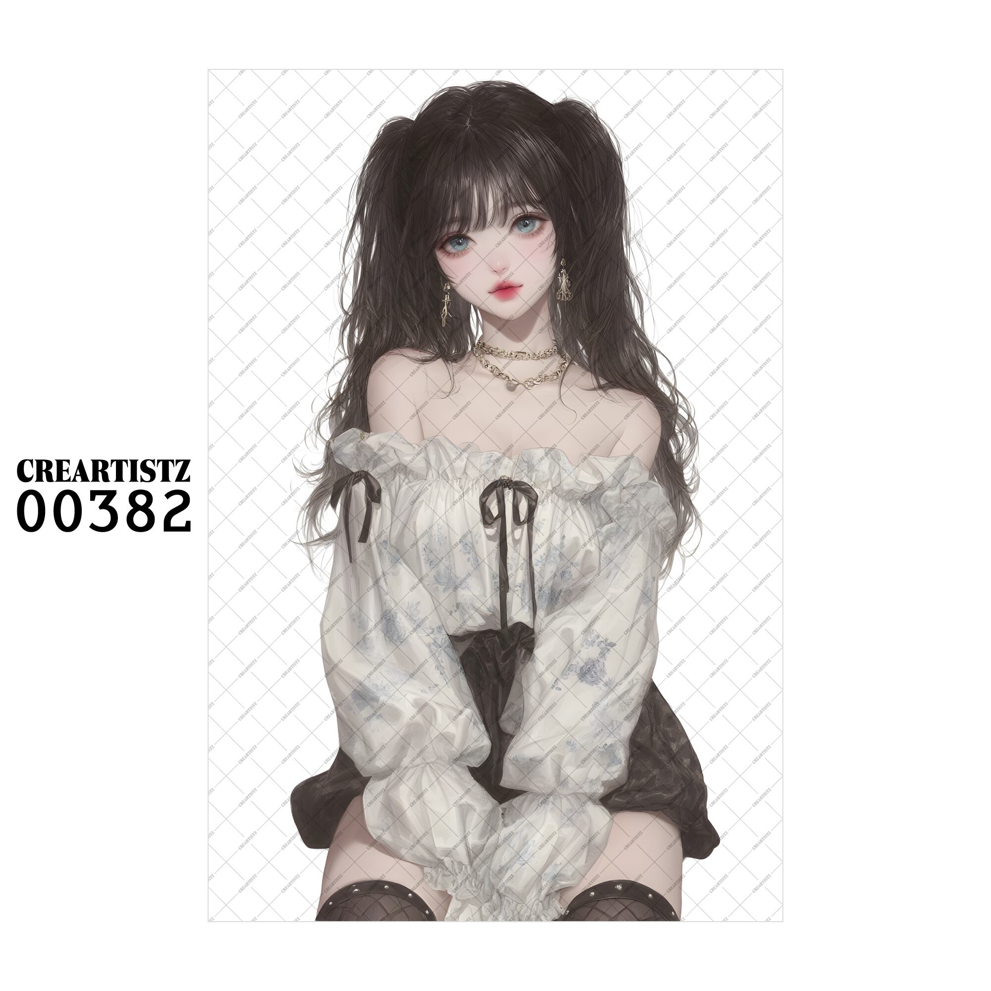 00382 ガール キュート オリジナル ペーパー/ステッカー 4枚セット CREARTISTZ