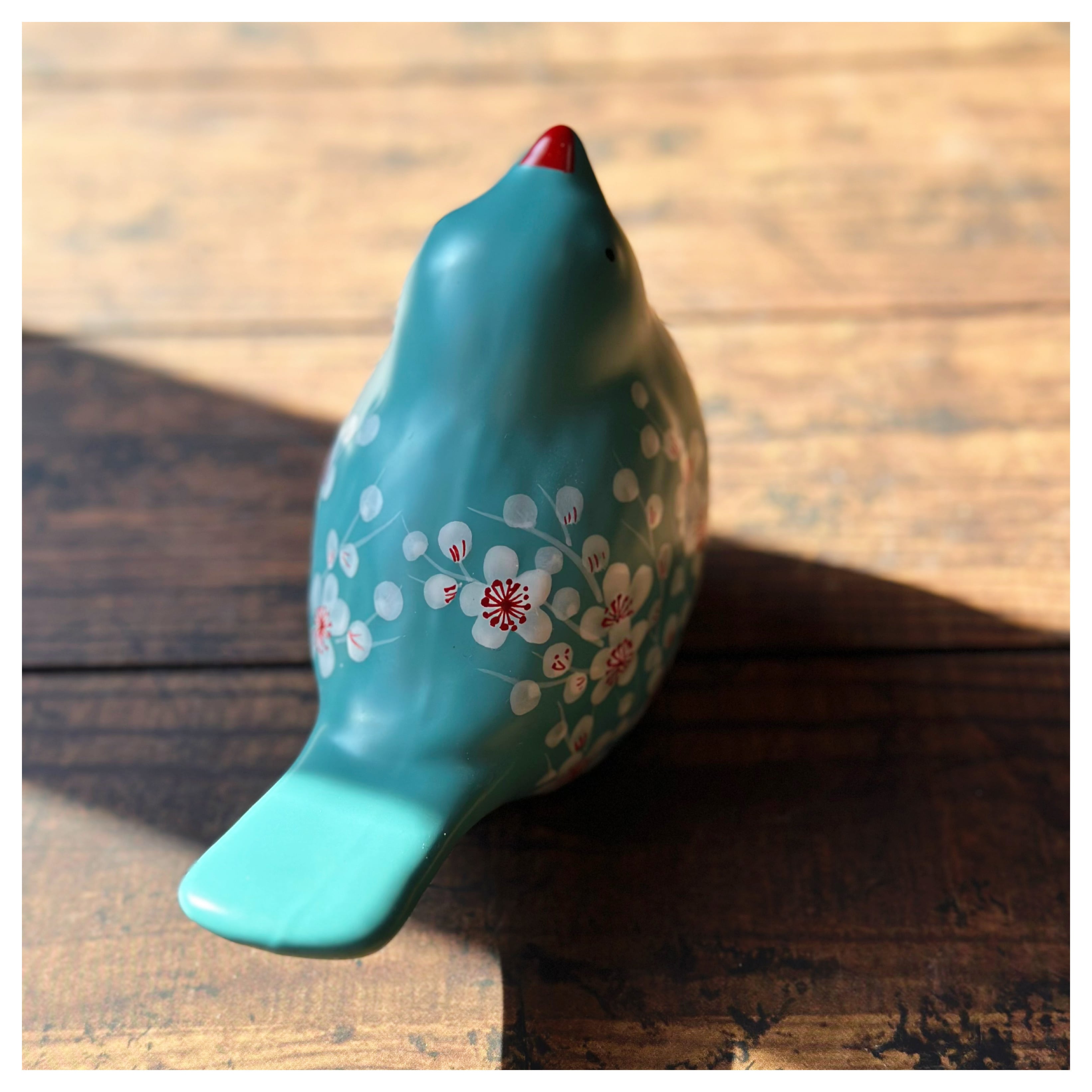 ベトナムのバッチャン焼き 梅の花柄 小鳥の置物 | Kc-Labo's shop