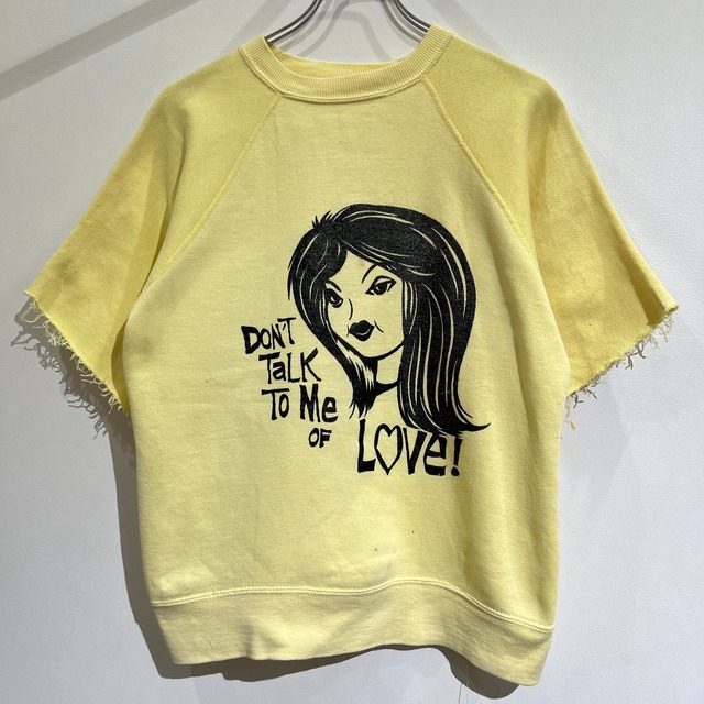 60s S/S Print Sweat 60年代 半袖スウェット イエロー ナイスプリント!