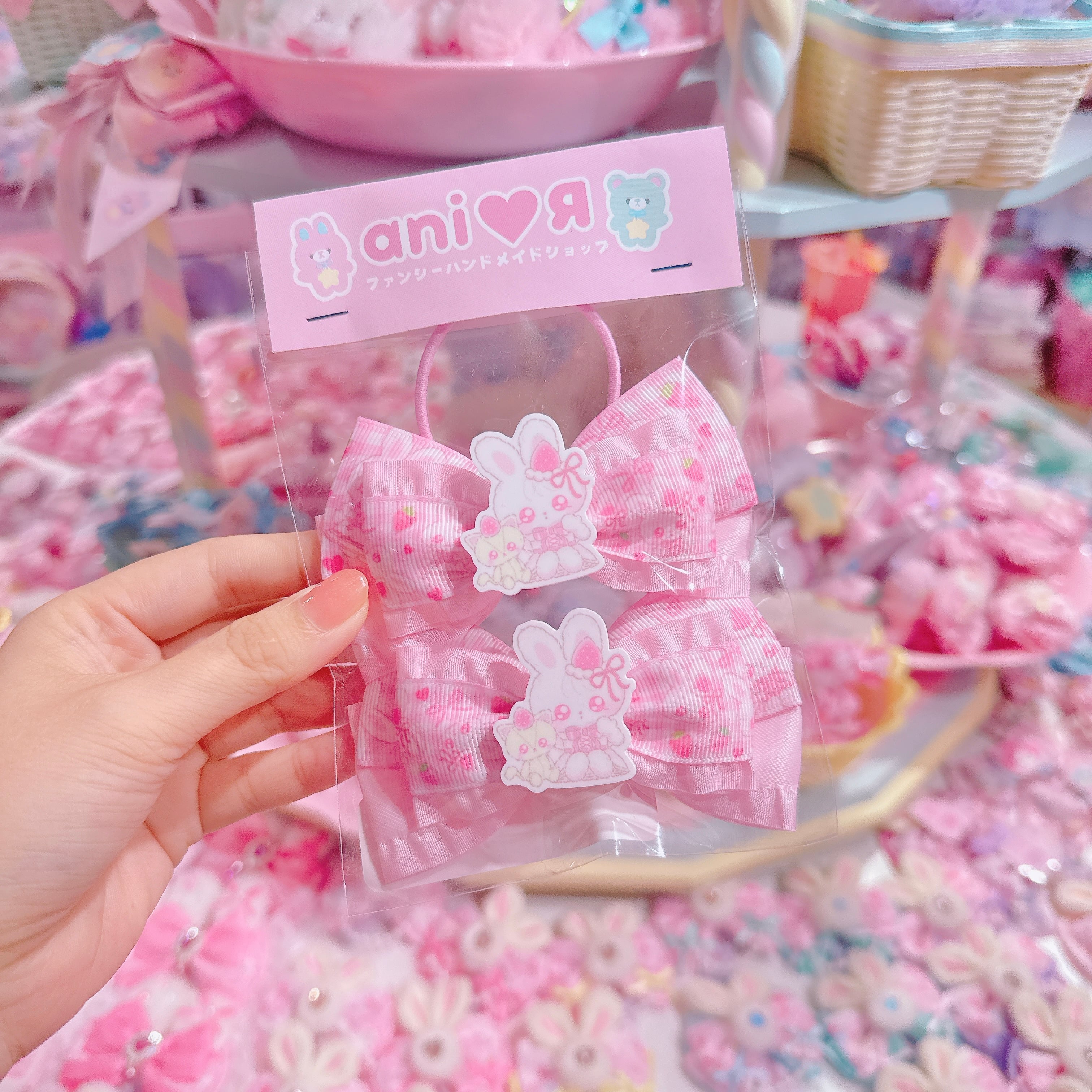 【R7】41-20リボンツインヘアゴム