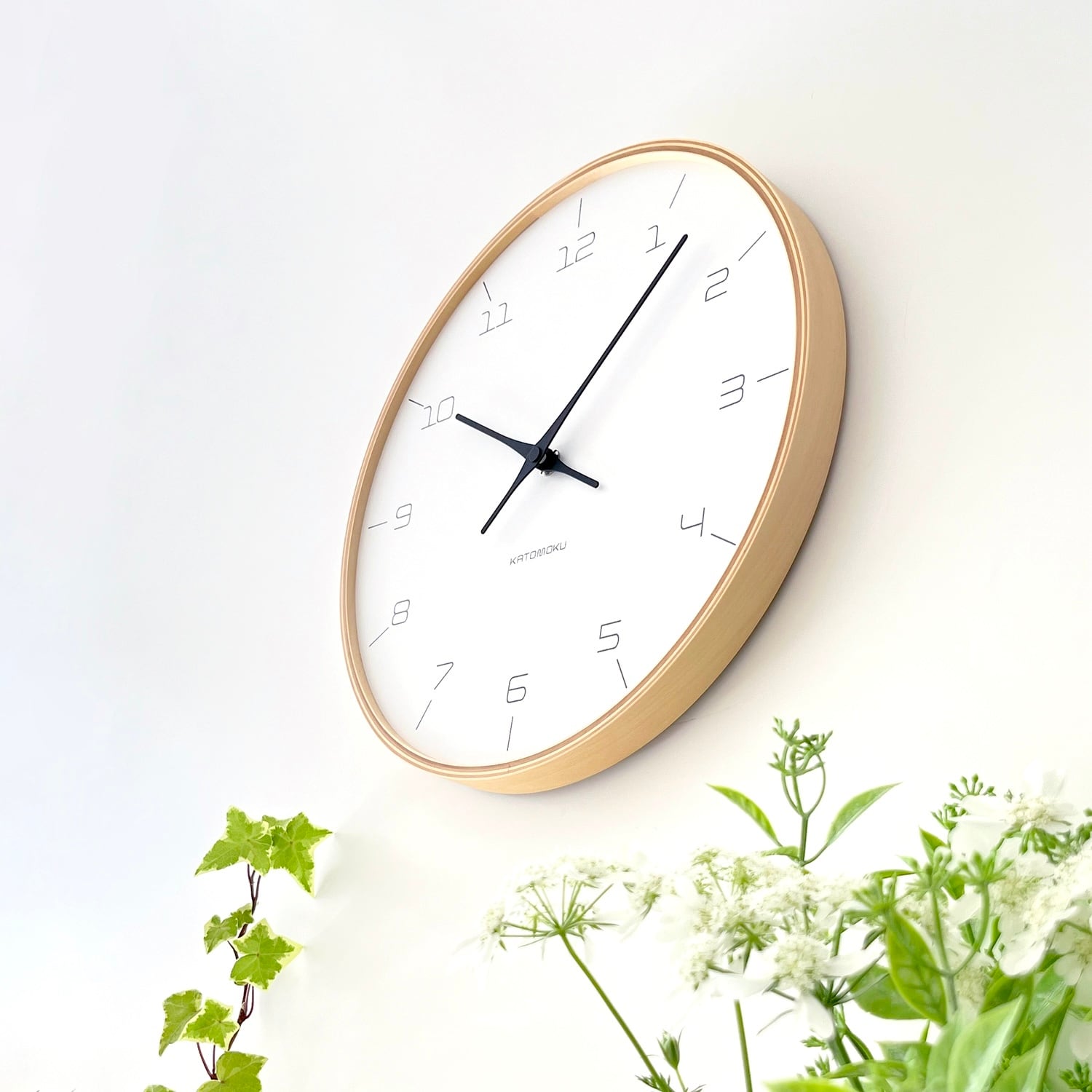 KATOMOKU plywood clock 7 ナチュラル km-71NA 掛け時計 | 加藤木工