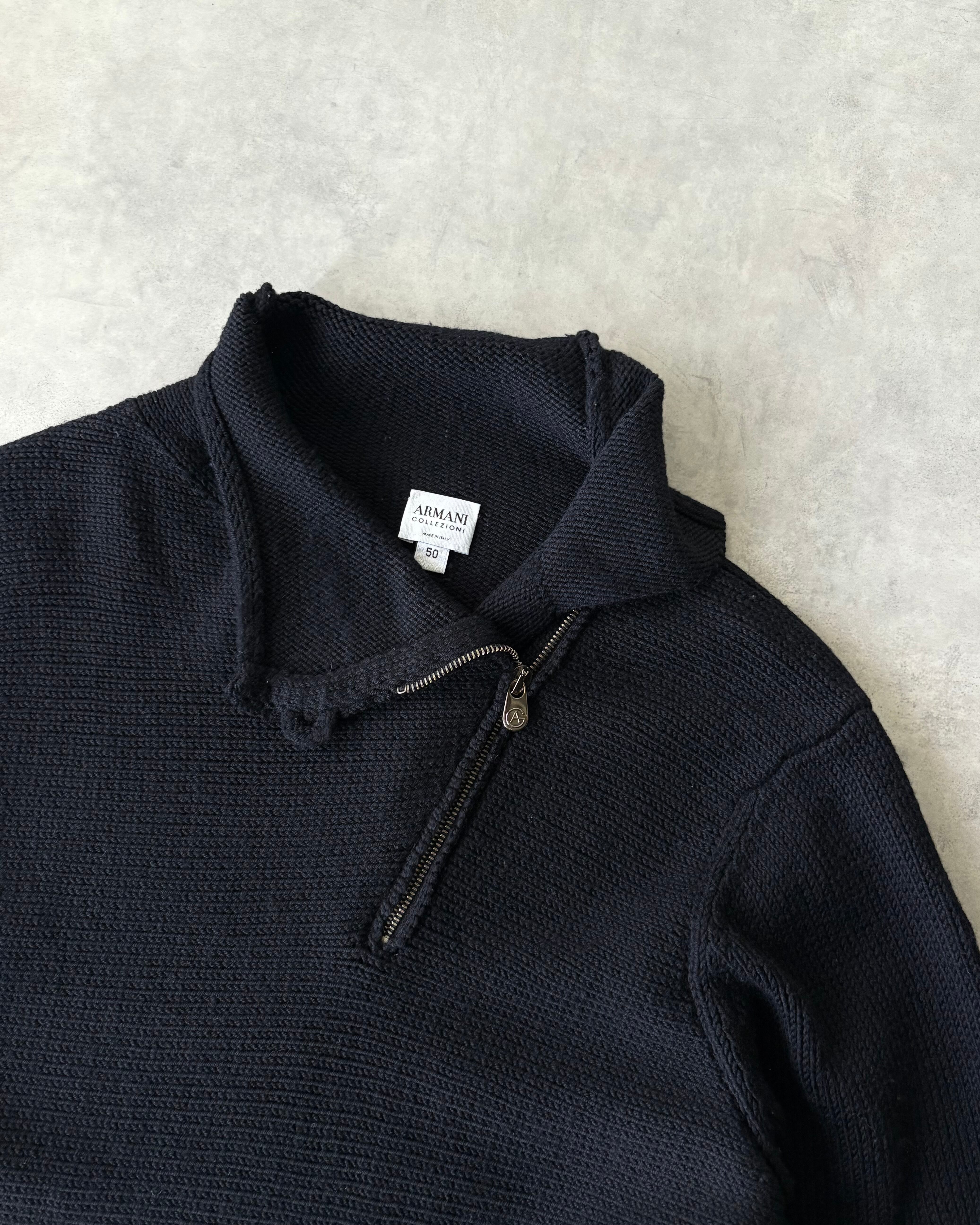 ARMANI COLLEZIONI Shoulder Zip-Design Wool Knit ITALY製 | VOLAR
